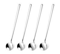 GEEHUA 4 cucharas de té helado de mango largo de 6.7 pulgadas, cucharas de café de acero inoxidable, cucharas de cóctel para agitar, cuchara de té para helado, batido, bebida y bar