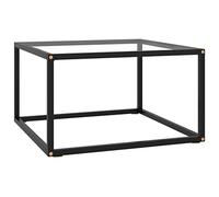 GeenYuu Mesa de Centro con Vidrio Templado Negro 60x60x35 cm para Sala de Estar y salón Decorativa con Compartimento de almacenaje y Bandeja elevable Ideal para hogar Oficina y Lounge
