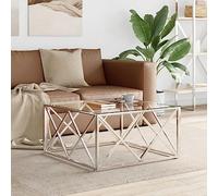 GeenYuu Mesa de Centro Redonda de Acero Inoxidable y Vidrio 80x80x40 cm para salón hogar Lounge Oficina con Espacio de almacenaje y Superficie elevable para Bebidas y Aperitivos