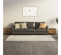 GeenYuu Mesas de Centro con Patas metálicas en Roble Ahumado 50x50x40 cm Set de 2 Muebles auxiliares Decorativos para salón Sala de Estar y Oficina con Amplio Espacio de Almacenamiento y Superficie