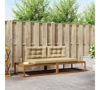 GeenYuu Outdoor Modular Sofa Set for Garden Terrace Patio Balcony, Acacia Wood Frame with Weather Resistant Beige Cushions, sectional Seating for Lounge, Conversation, Relax, and Assembly Use