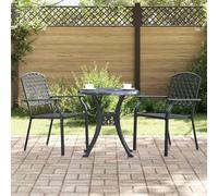 GeenYuu Silla de Jardín 2 Piezas Antracita de Acero Resistente para Exterior terraza Patio balcón Porche Camping Playa Piscina Plegable apilable reclinable con Respaldo y reposabrazos Ideal para