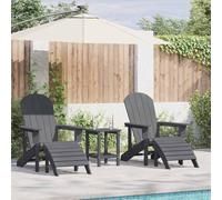 GeenYuu Silla de Jardín 2 Piezas Gris Claro Polietileno Resistente para Exterior Terraza Patio Balcón Porche Camping Playa Piscina Plegable Apilable Reclinable Mecedora Tumbona Ocio