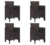 GeenYuu Silla de Jardín 4 pcs Marrón Resistente de Polipropileno para Exterior Terraza Patio Balcón Porche Camping Playa Piscina Plegable Apilable Reclinable Mecedora Tumbona Comedor Descanso Ocio