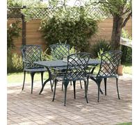 GeenYuu Silla de Jardín 4 pcs Verde de Aluminio con Respaldo y Reposabrazos para Exterior Terraza Patio Balcón Camping Playa Resistente y Ergonomica