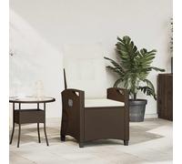 GeenYuu Silla de jardín reclinable con Respaldo Ajustable y Mesa Plegable para Exterior en terraza Patio o Playa, Resistente, ergonómica, con Cojines y Acabado en ratán sintético