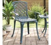 GeenYuu Sillas de jardín 2 Unidades con Respaldo ergonómico y reposabrazos en Aluminio Fundido Resistente para Exterior terraza Patio balcón Porche Camping Playa Piscina Plegable apilable