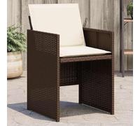 GeenYuu Sillas de jardín con Cojines Resistentes 4 Unidades ratán sintético marrón para terraza Patio balcón Camping Playa Piscina Ocio Exterior cómodas y apilables con Respaldo reclinable y Funda