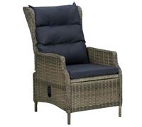 GeenYuu Sillón reclinable de jardín con Cojines de ratán sintético marrón para Exteriores terraza Patio balcón Porche Camping Playa Piscina Plegable y Resistente con Respaldo Ajustable