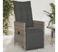 GeenYuu Sillón reclinable de jardín con Cojines Gris, Asiento Exterior ergonómico, Respaldo Ajustable y reposabrazos, Ideal para terraza, Patio, Camping, Playa y Ocio al Aire Libre Resistente