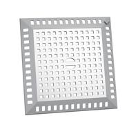 GEFIRE Colador de Pelo para Ducha Cuadrado, Tapa de Desagüe para Baño, 12,5 x 12,5 cm Colador de Fregadero para Cocina, de Calidad, de Acero Inoxidable, Silicona, Plateada