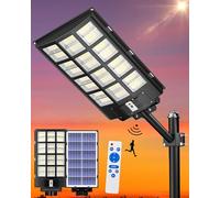 Gefolly Farolas Solares Exterior, SL-6800W Luz Solar Exterior Potente | 6500K LED Focos Solares con Sensor de Movimiento, IP67 Impermeables Luces Solares Exterior Para Jardin, Patio, Garajes, Calle