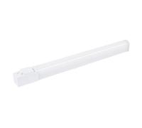 Gefom Regleta impermeable IP44 LED integrada con enchufe, 70 cm, cuerpo de aluminio, acabado PC, con interior, 10 W, 950 lúmenes,