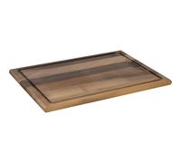 GEFU Tabla de cortar ENNO rectangular grande, madera nogal con ranura para jugo