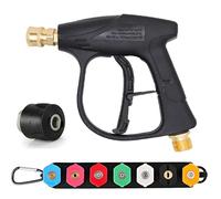 Geichan Mango de pistola de lavado de alta presión compatible con Karcher, pistola de lavado a chorro de boquilla corta M22 de 14 mm y adaptador compatible con boquillas de conexión rápida de 1/4