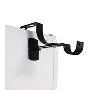 Geko - Juego de 2 soportes para barra de cortina, color negro resistente sin taladro, para maletero de persiana enrollable, con ranura de diámetro 28 mm, sin adhesivo, fijación ajustable mediante