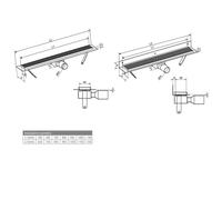 Gelco MANUS ONDA: Canal de drenaje para suelo, fabricado en acero inoxidable, con rejilla, longitud 1150 mm, DN50