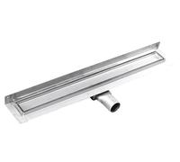 Gelco MANUS PIASTRA: Canal de desagüe de acero inoxidable con rejilla, para baldosas, de montaje en pared, modelo L-1050, DN50