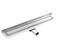 Gelco MANUS PIASTRA: Canal de desagüe de acero inoxidable con rejilla para baldosas, para montaje en pared, modelo L-750, DN50