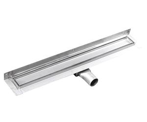 Gelco MANUS PIASTRA: Canal de desagüe de acero inoxidable con rejilla para baldosas, para montaje en pared, longitud L-950, DN50