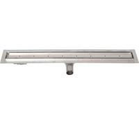 Gelco MANUS PIASTRA: Canal de desagüe para suelos, fabricado en acero inoxidable con protección anticorrosiva, para baldosas, longitud 1250 mm, diámetro nominal 50 mm