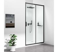 Gelco Sigma Simply - Puerta de ducha de 100 cm, cristal transparente/negro GS1110B