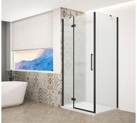 Gelco TRINITY BLACK, mampara de ducha rectangular, 900x1000 mm, vidrio mate, lado izquierdo - GT5610-90ML-B