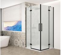 Gelco TRINITY BLACK, mampara de ducha rectangular de 1200x1000 mm, entrada en esquina, vidrio esmerilado - GT2210-12M-B