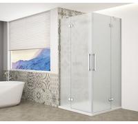Gelco TRINITY CHROME, cabina de ducha rectangular de 1200x1000 mm, entrada en esquina, cristal satinado - GT2210-12M-CH