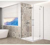 Gelco TRINITY CHROME, mampara de ducha cuadrada de 1100x1100 mm, entrada en esquina, vidrio transparente - GT2211-11C-CH