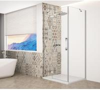 Gelco TRINITY CHROME, mampara de ducha rectangular de 1000x900 mm, cristal transparente, para instalación en la esquina izquierda - GT5690-10 H