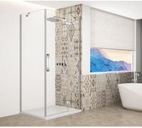 Gelco TRINITY CHROME, mampara de ducha rectangular de 1100x1200 mm, vidrio transparente, para instalación en el lado derecho - GT5612-11CR-CH