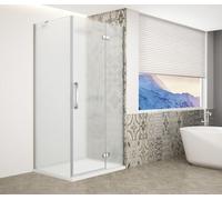 Gelco TRINITY CHROME, mampara de ducha rectangular de 800x1200 mm, vidrio satinado, para instalación en el lado derecho - GT5612-80MR-CH