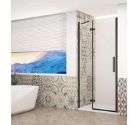 Gelco Trinity - Puerta de ducha de 120 cm, izquierda, cristal transparente/negro GT1212