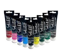 GELELF Pinturas acrílicas para impresión en placa de gel, transferencia perfecta, juegos de pintura acrílica especial para suministros de impresión de placas de gel, 9 colores, total 540 ml, juego de