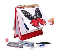 Gem Art Calendar - Gem Dot Art Painting 2026 Desk Calendar | Suministros de artesanía Planificador de escritorio para decoraciones para el hogar Escuela Estantería de Estante de Estantería Entrada