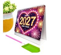 Gem Art Calendar - Monthly Handmade Creative Planner, Decorative Gem Desk Calendar for Stylish Organization and Artistic Planning Use | Craft Style Calendars for Scheduling, Decoration and Gift Idea