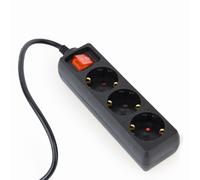 Gembird eg-psu3-01 base múltiple 0,6 m 3 salidas ac interior negro