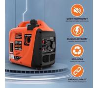 Generador a gasolina - Generador portátil - Generador inversor de 1400W - Silencioso y compacto - Gris