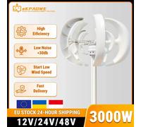 Generador de Turbina Eólica Vertical para Almacén en Polonia, Linterna de 3000W 12V 24V 48V, Sistema Fuera de Red de Bajo Ruido, Combinable con Sistema de Almacenamiento de Energía Fotovoltaica para W