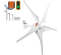 Generador de turbina eólica VEVOR, kit de turbina eólica de 12 V/CA, generador de energía eólica de 400 W con regulador MPPT, 5 aspas, ajuste automático de la dirección del viento, adecuado para terra