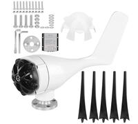 Generador de viento pequeño de 800 W, kit de turbinas de piezas eléctricas de 5 aspas para carga doméstica marina con aspas de fibra de nailon y alternador de rotor de imán (12V)