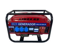 Generador Eléctrico Portátil de Gasolina, 2500W, 230/380V, Motor de 4 Tiempos, Depósito 15L, Trifásico y Monofásico, Color Rojo