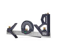 General Tools MG-S279-4R Combinación de aluminio cuadrado - Cuadrado, regla, transportador y medidor de centrado, herramienta de carpintería de medición todo en uno con nivel y trazador integrados
