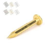 Generic 100 Uds. Clavos de Latón de Cabeza Redonda de Fácil Instalación con Función de Sujeción Fuerte para Bisagras de Muebles de 10mm/15mm/18mm/22mm (10 mm de largo)
