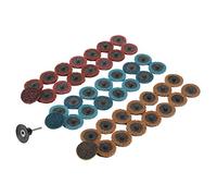 Generic 45 Piezas 2 ”180/320/400 Disco de Lijado Disco de Aleta Juego de Muelas de Pulido para Amoladoras Angulares de 50 Mm - Rojo Amarillo Azul