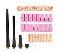 Generic 53 Piezas Accesorios de Antorcha de Soldadura TIG Kit de Copa de Boquilla de Gas de Alto Rendimiento para Copas de Cerámica de Corte por y Soldadura WP-9 20 25