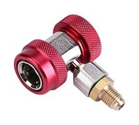 Generic Adaptador de Conector Rápido Adaptador de Acoplador de Aire Acondicionado Duradero de Alto Flujo para Puertos de Servicio R134 Montaje Lateral Macho Abocinado de 1/4 de Pulgada (rojo alto
