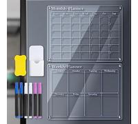 Generic Calendario Magnético de Borrado en Seco para Nevera, Elegante Planificador Mensual de Acrílico, Ideal para Actividades y Tareas, Tamaño Grande de 40 * 30 Cm con Marcadores de Colores (Mensual