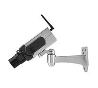 Generic Cámara Simulada Tipo Bala de Vigilancia Falsa Inalámbrica con Sensor de Movimiento Incorporado y Panorámica Automática para Centros Comerciales Peatonales y Hogares, Interiores Exteriores,